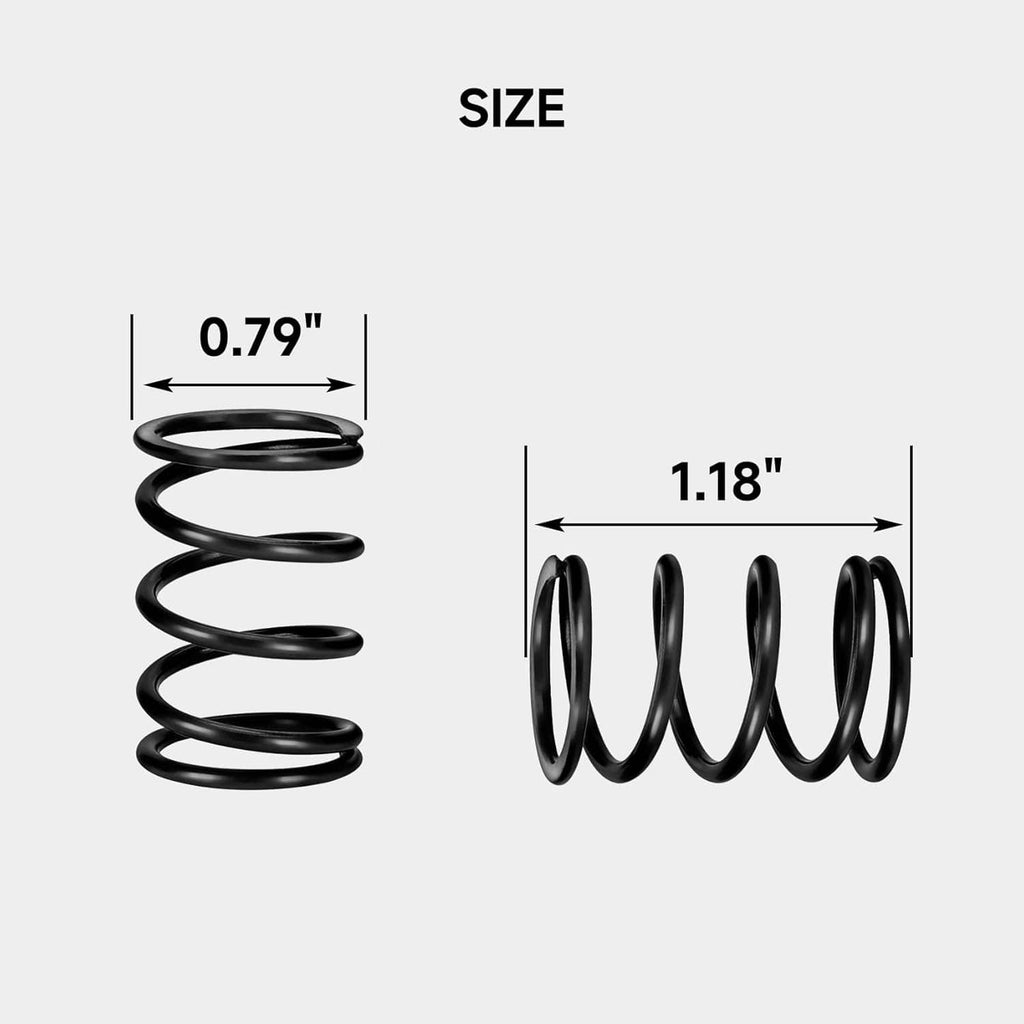 Valve spring size diagram with black coil springs and height measurements 0.79 and 1.18