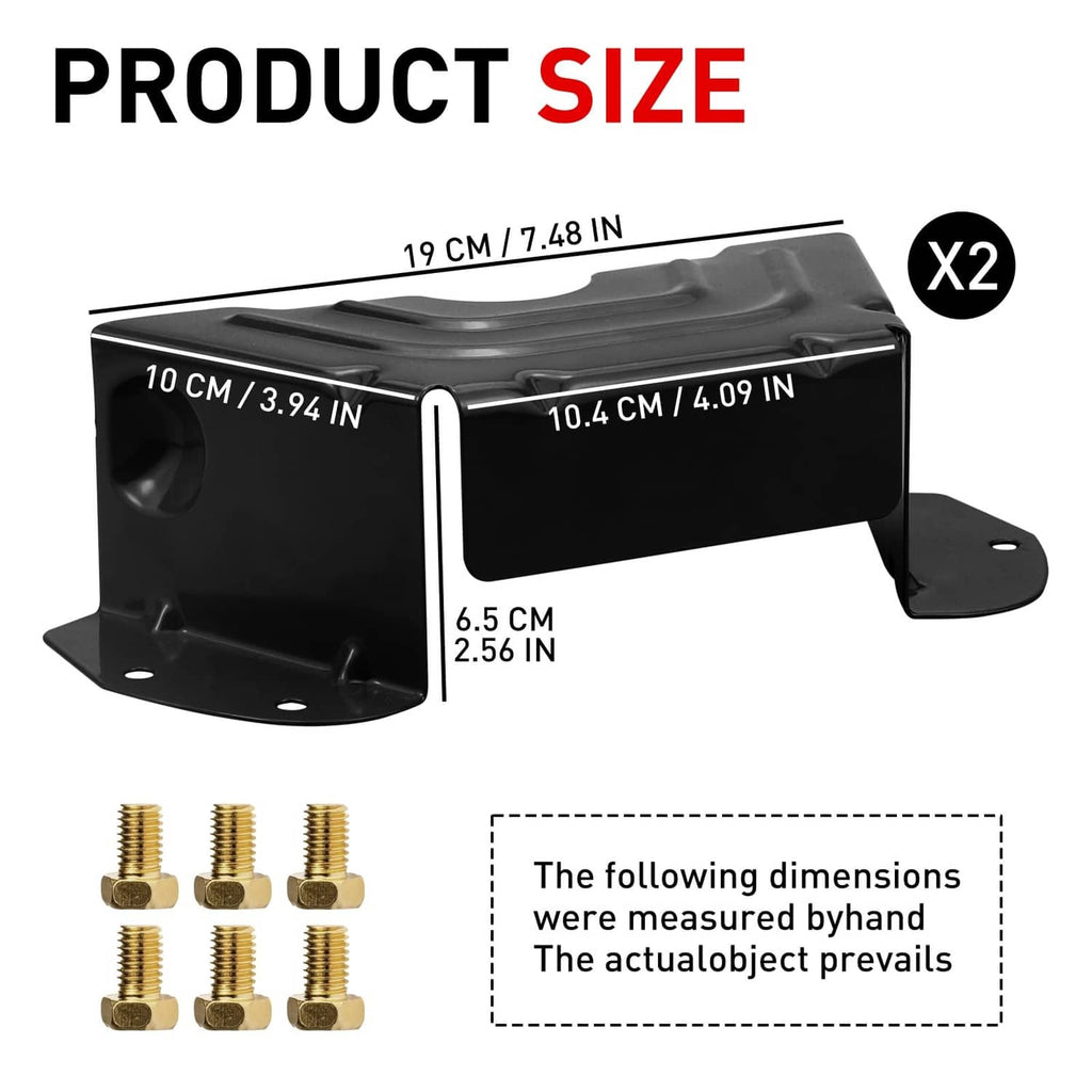 Black deck pulley belt guard covers set with included screws and mounting footprint