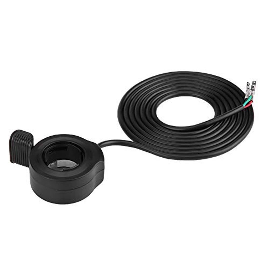 Black thumb throttle speed controller with long coiled cable and wiring connector