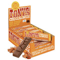 Tony’s Chocolonely milk chocolate bar with caramel and sea salt, shown with wrapped package