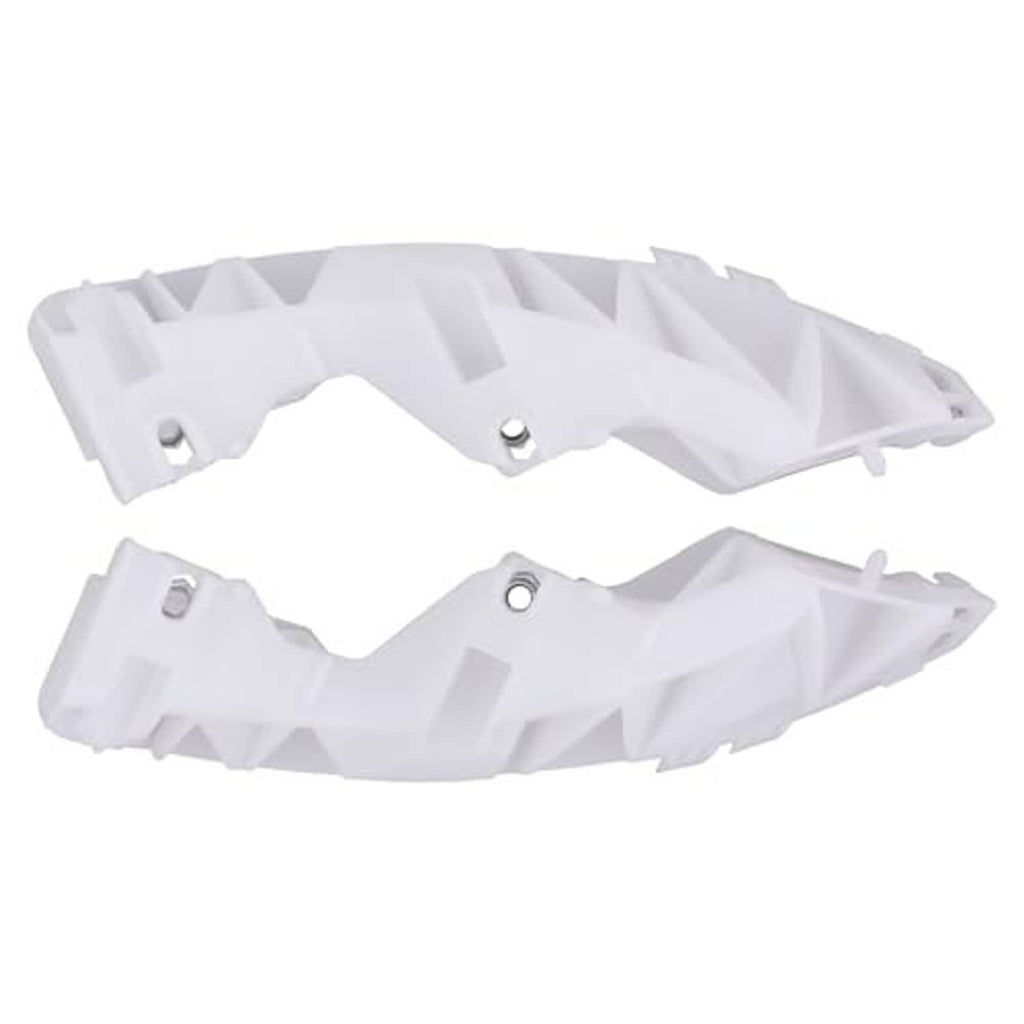 Front bumper bracket stiffener kit, pair of white plastic pieces with holes and studs
