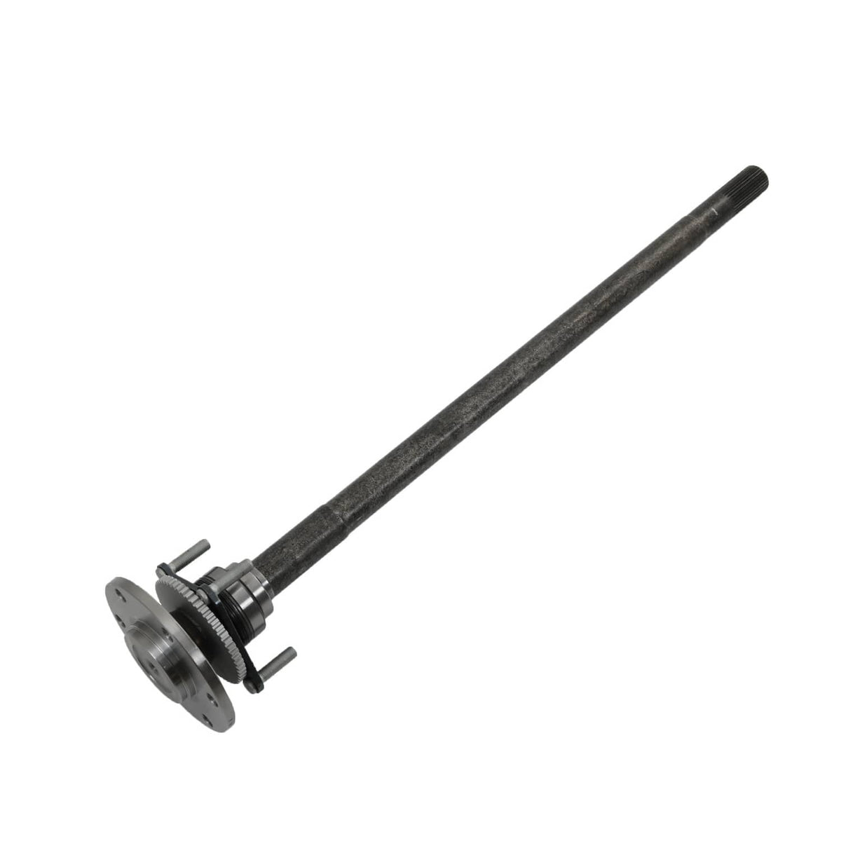 Rear axle shaft with left-side flange hub and bearing