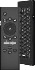Black TV remote with circular OK navigation pad and media shortcut buttons