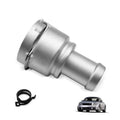 Aluminum quick connector for cooling coolant hose with metal flange clamp, silver