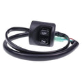 Black tilt switch assembly with UP and DN button labels, attached wiring harness