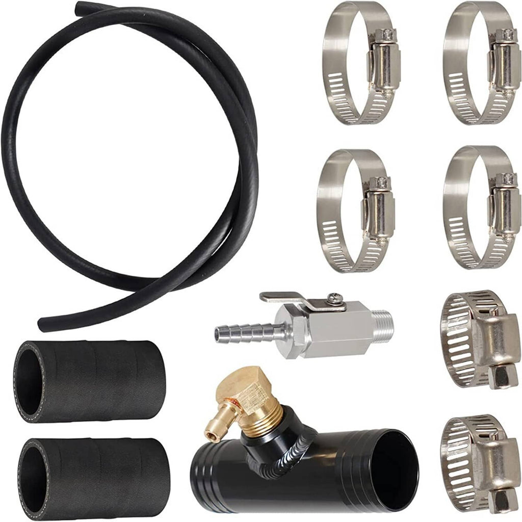 Diesel auxiliary fuel tank installation kit hose with metal fittings and pipe clamps