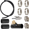 Diesel auxiliary fuel tank installation kit hose with metal fittings and pipe clamps