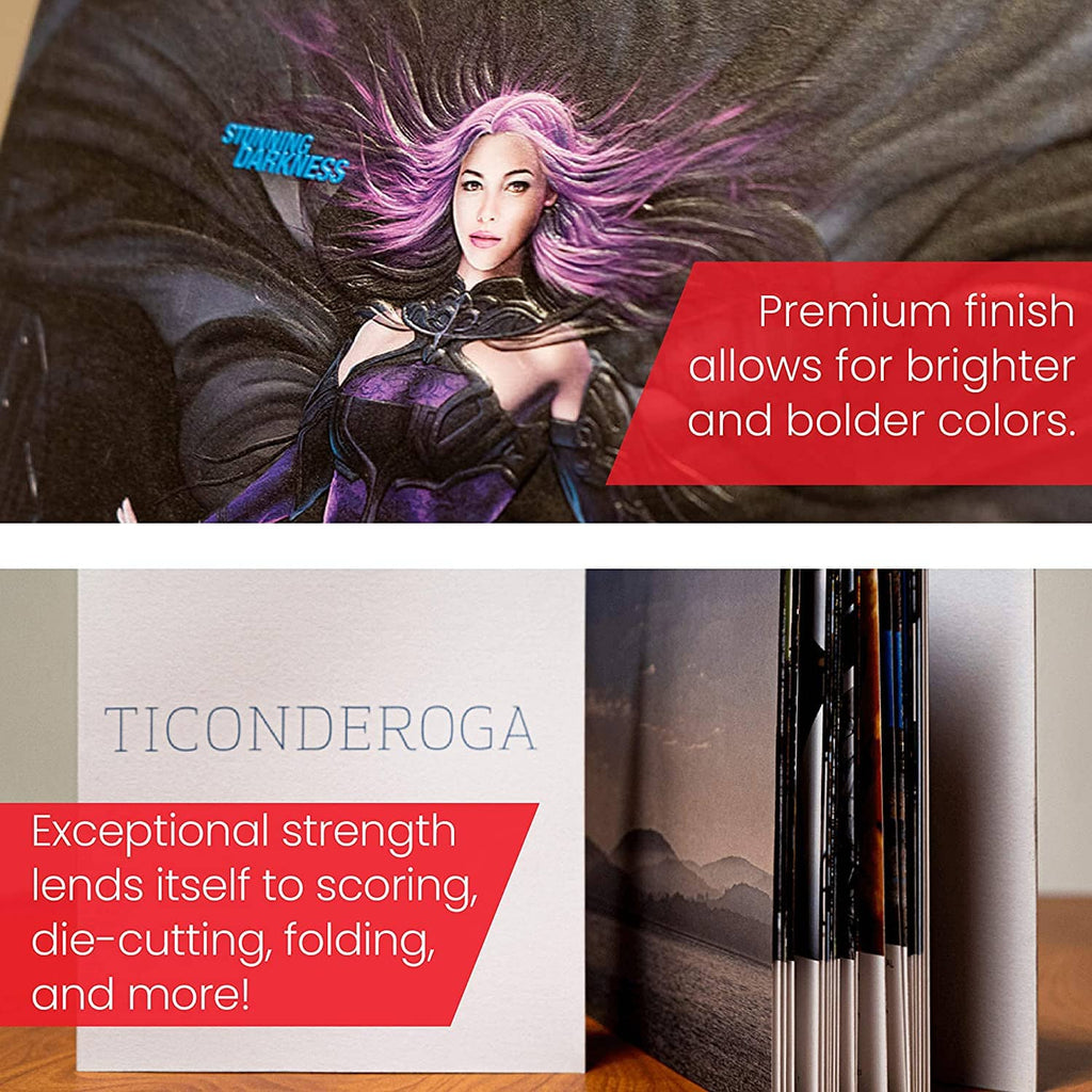 White cardstock paper with premium finish color advertisement