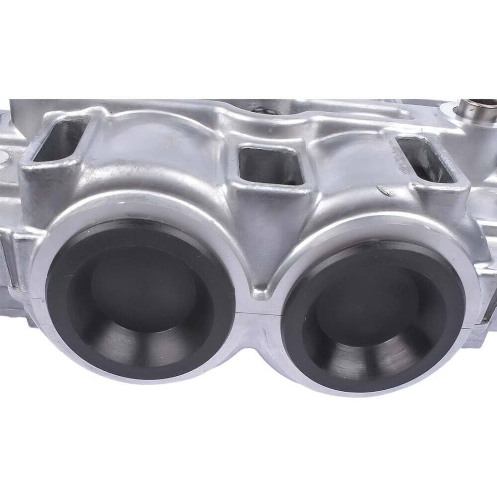 Oil pump balance shaft assembly, metal housing with two circular outlet ports