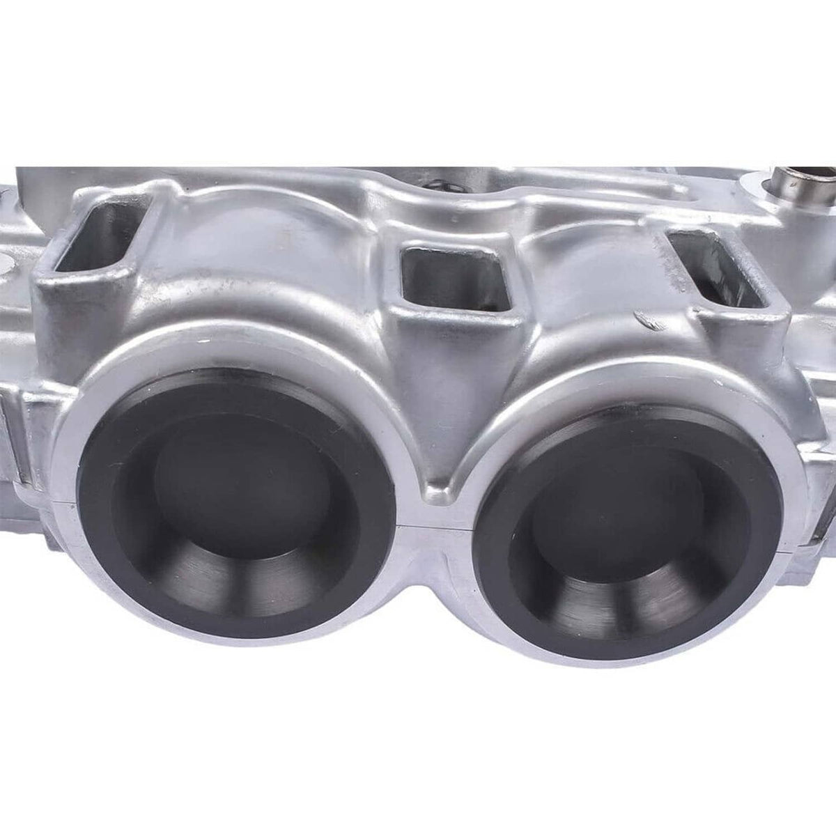 Oil pump balance shaft assembly, metal housing with two circular outlet ports