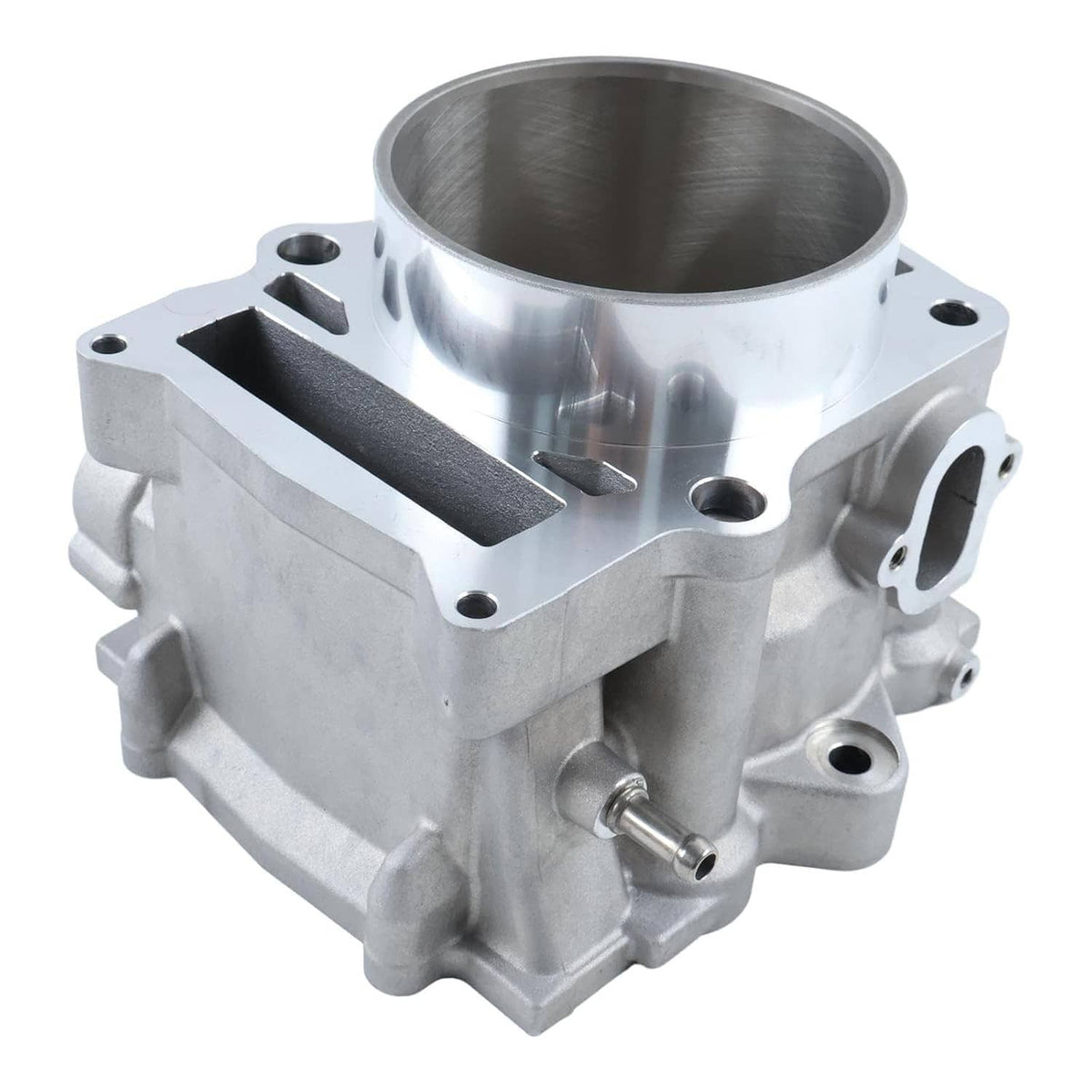 Standard bore cylinder jug, machined aluminum housing with large cylinder bore opening