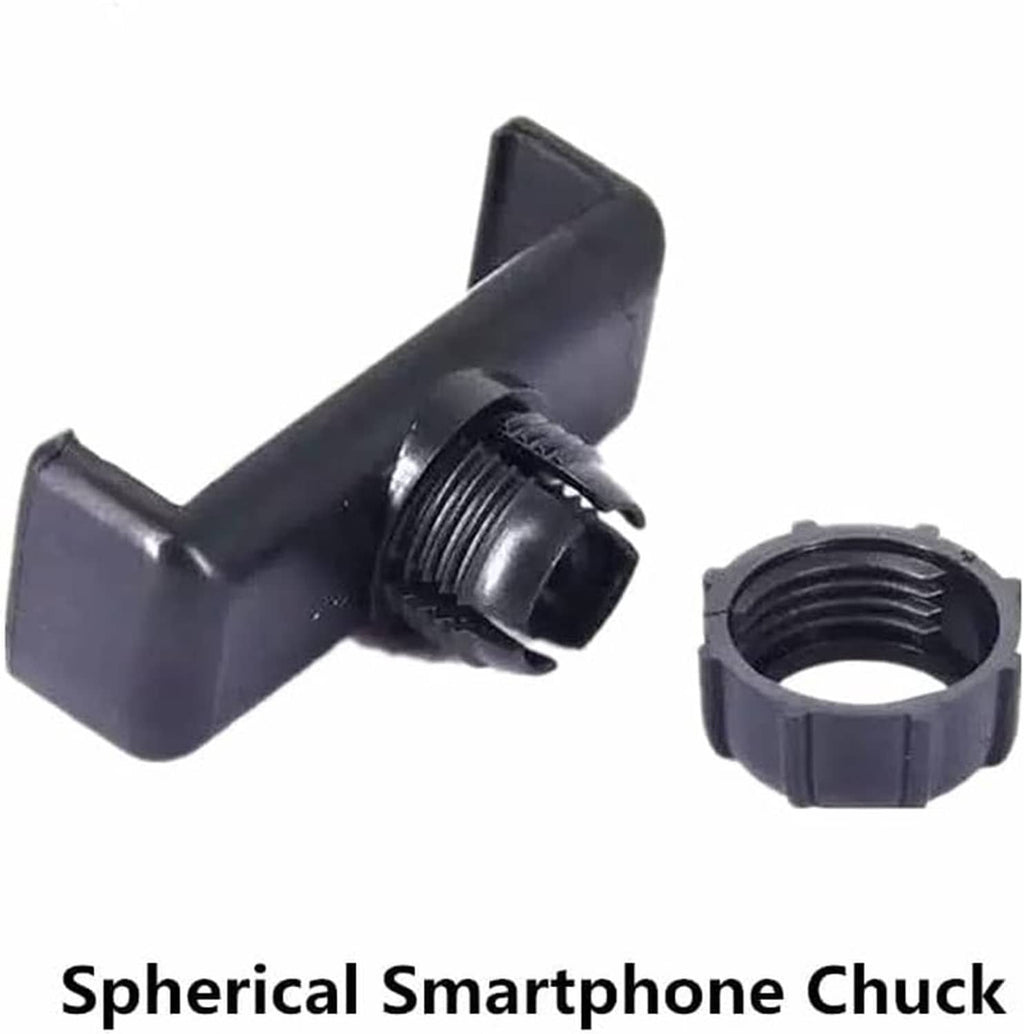 Spherical smartphone chuck replacement part with threaded ring, black