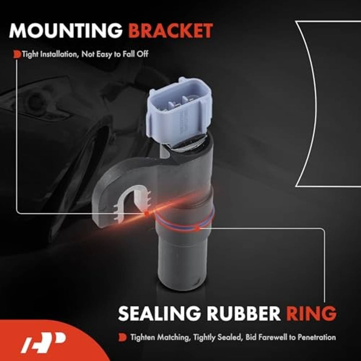 Mounting bracket and sealing rubber ring graphic for camshaft position sensor