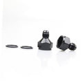 Aluminum AN reducer adapter with two black O-rings and two hex threaded fittings