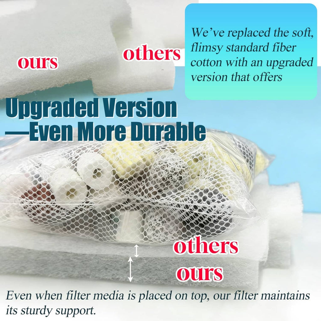 White filter media pads bundled in upgraded soft fiber roll