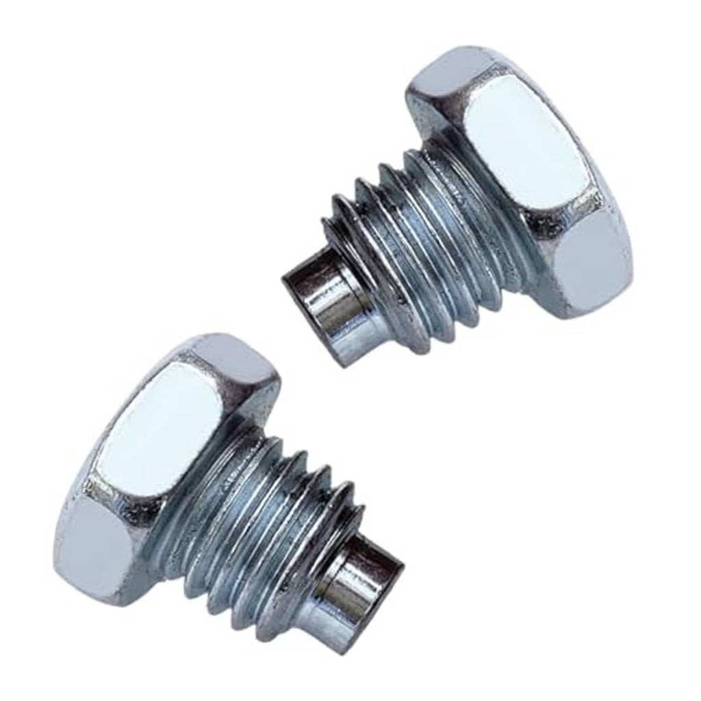 Car jack handle bolts set, two shiny hex-head bolts with threaded stems