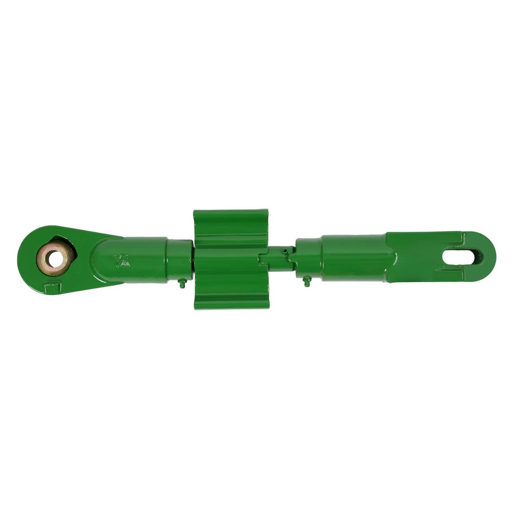 Green tractor 3-point lift link with pin mount and forked attachment end