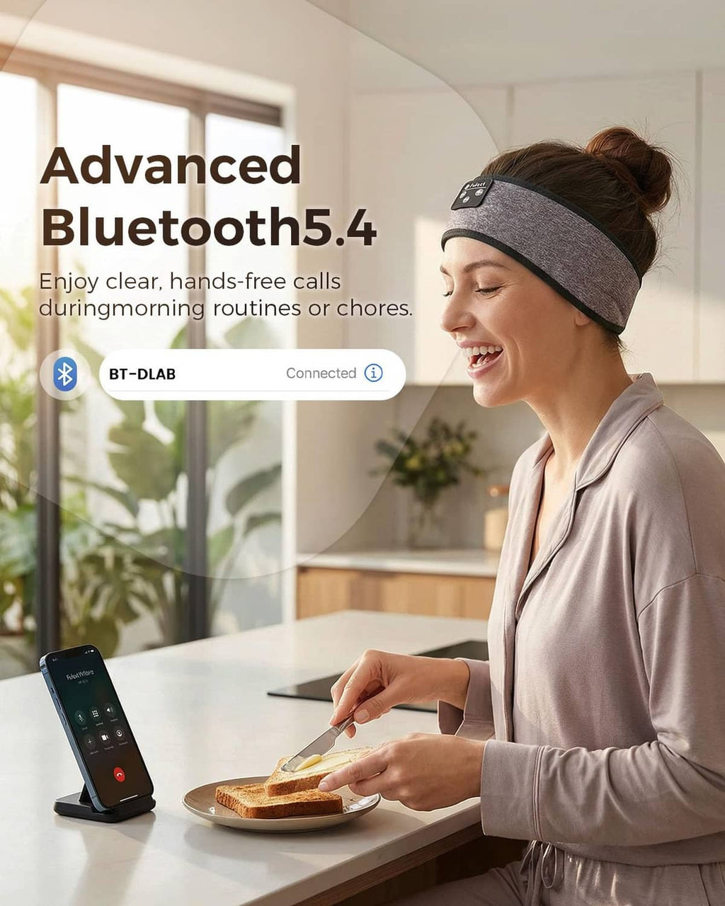 Fulext sleep headphone headband in dark heather with black speaker area and control module