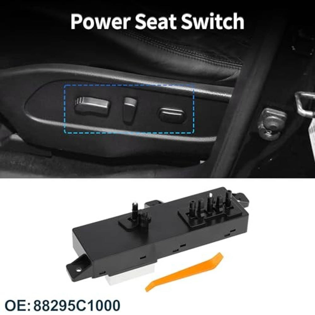 Power seat switch module shown with car seat control switch buttons