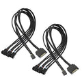 Black SATA fan adapter splitter cable with three PWM fan connectors