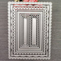 Nested rectangle frame cutting dies set with scalloped outer edge and layered borders