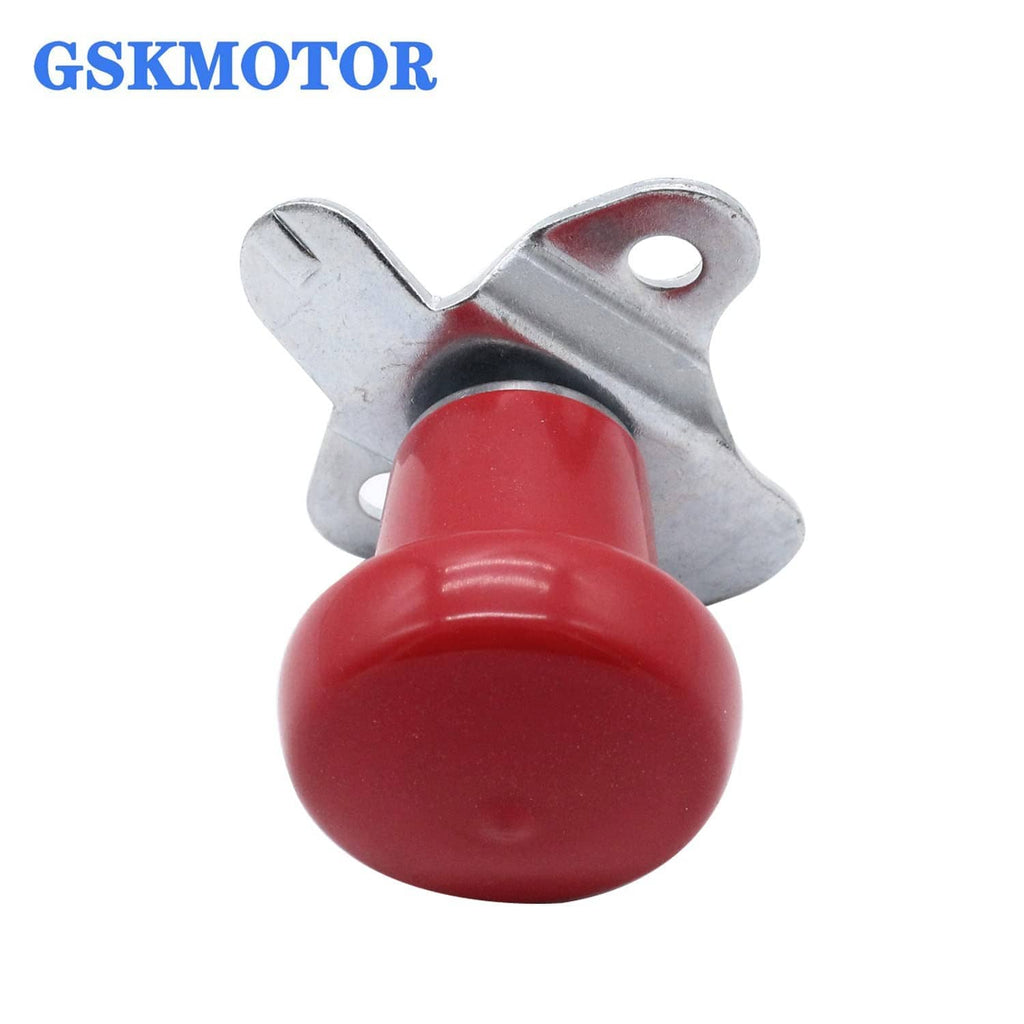 Red steering wheel spinner knob with silver mounting bracket