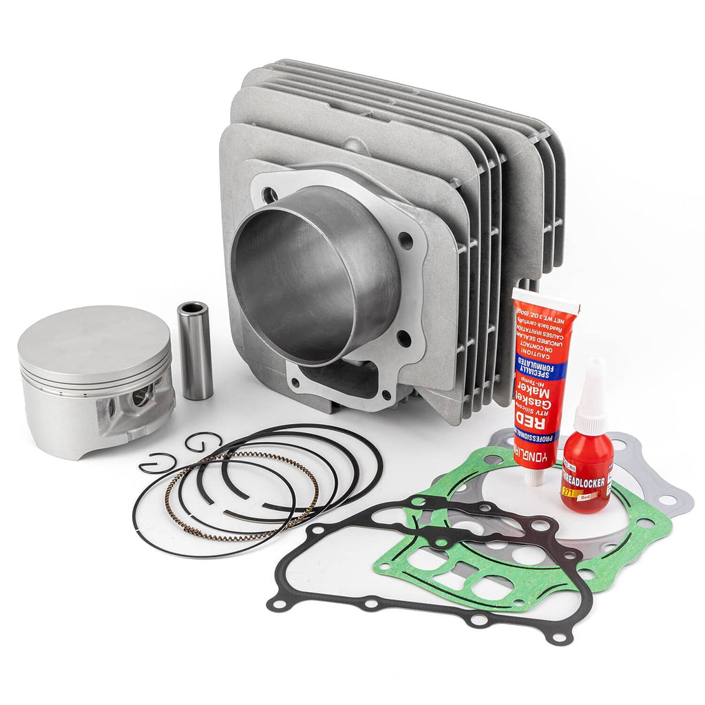Engine cylinder kit with aluminum cylinder, piston, rings, wrist pin, and gaskets
