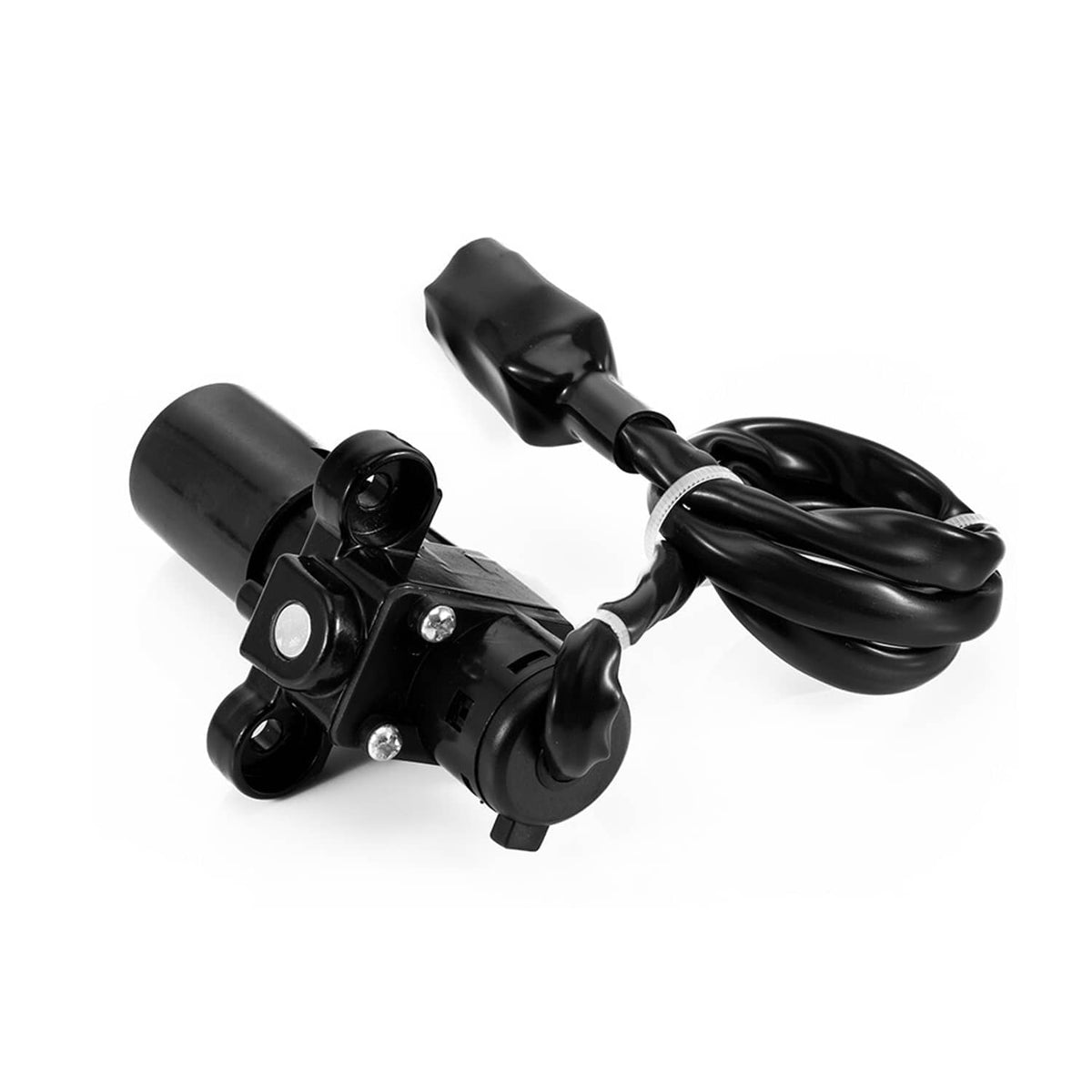 Black ignition switch assembly with cable and mounting bracket