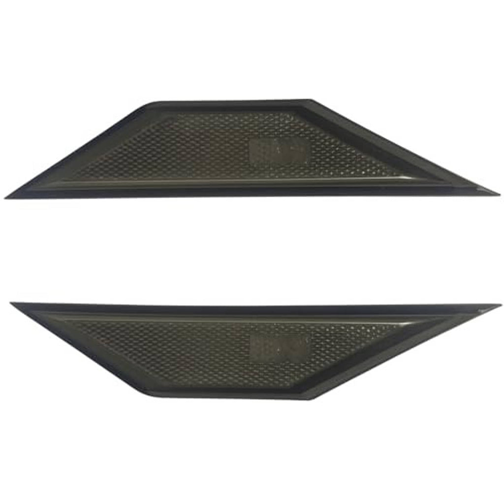 Two-piece dark smoke side marker lens set, front view
