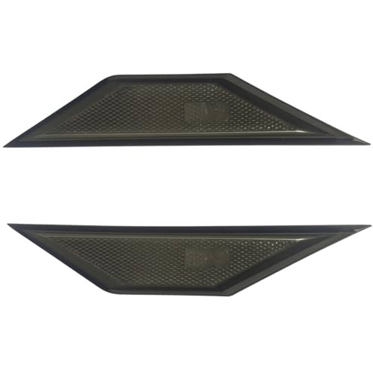 Two-piece dark smoke side marker lens set, front view