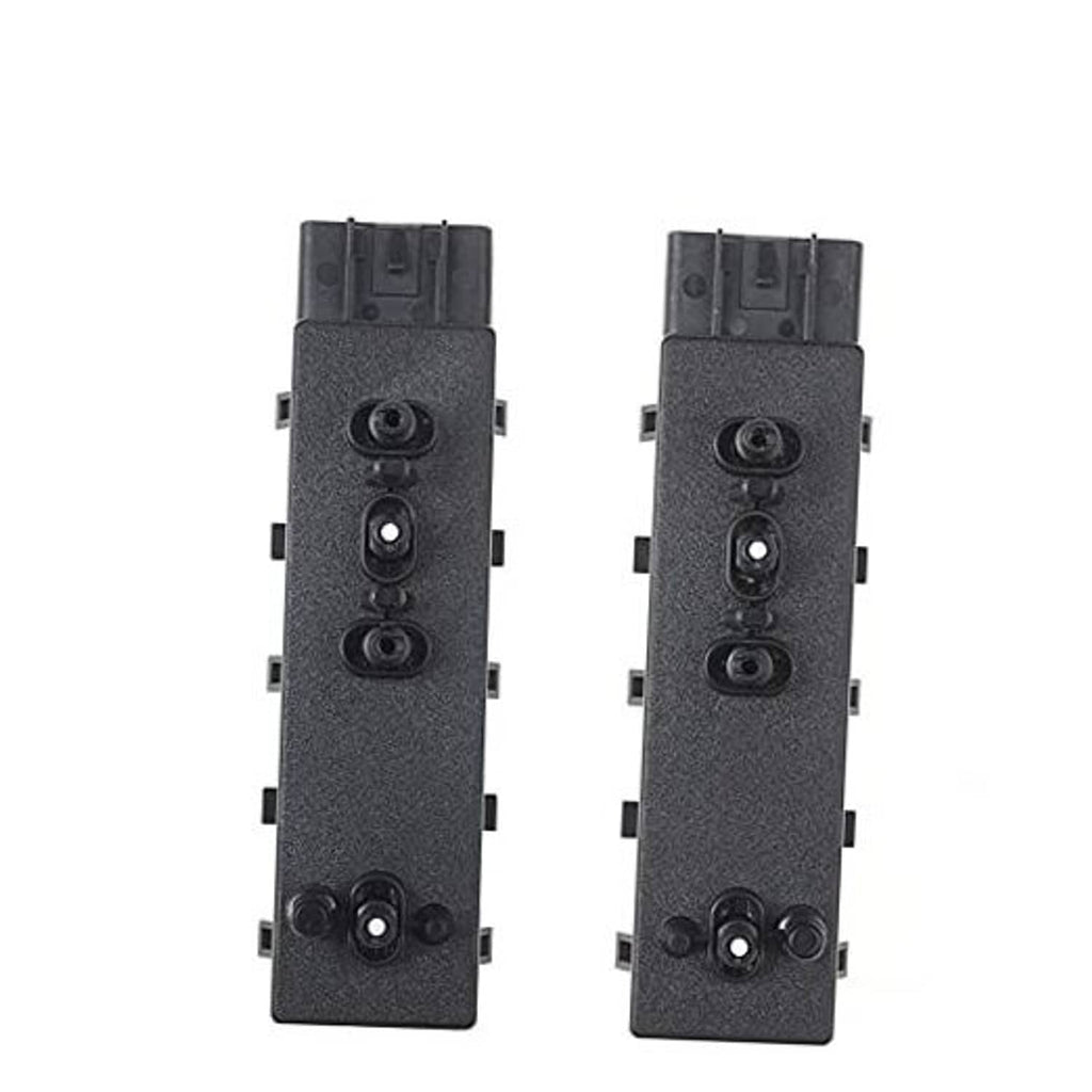 Car power seat control switch, dark gray panel with knob buttons and side terminals
