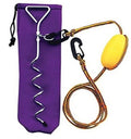 Purple anchor bag with coiled rope, carabiners, and yellow flotation