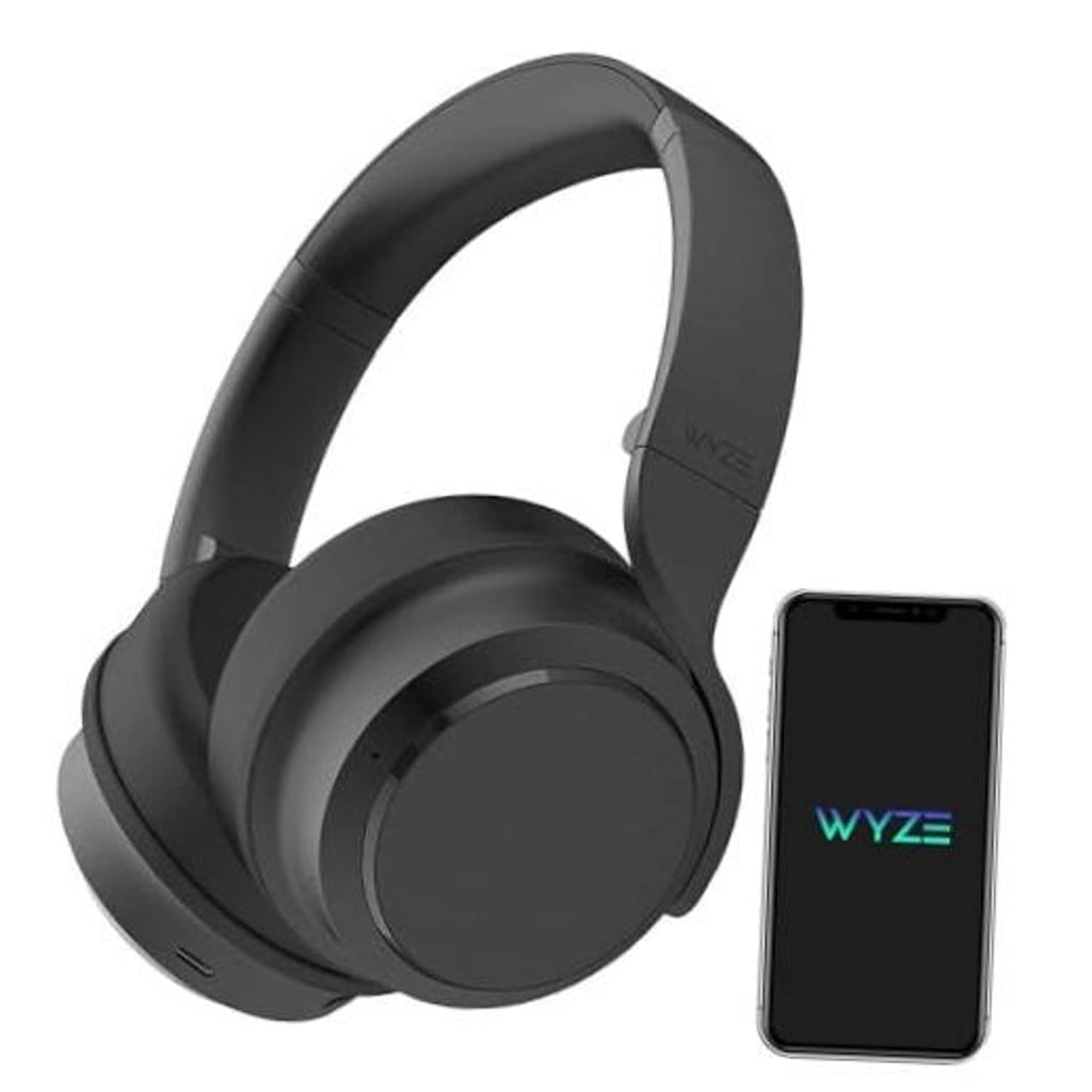 Black over-ear wireless noise-cancelling headphones with round earcups.