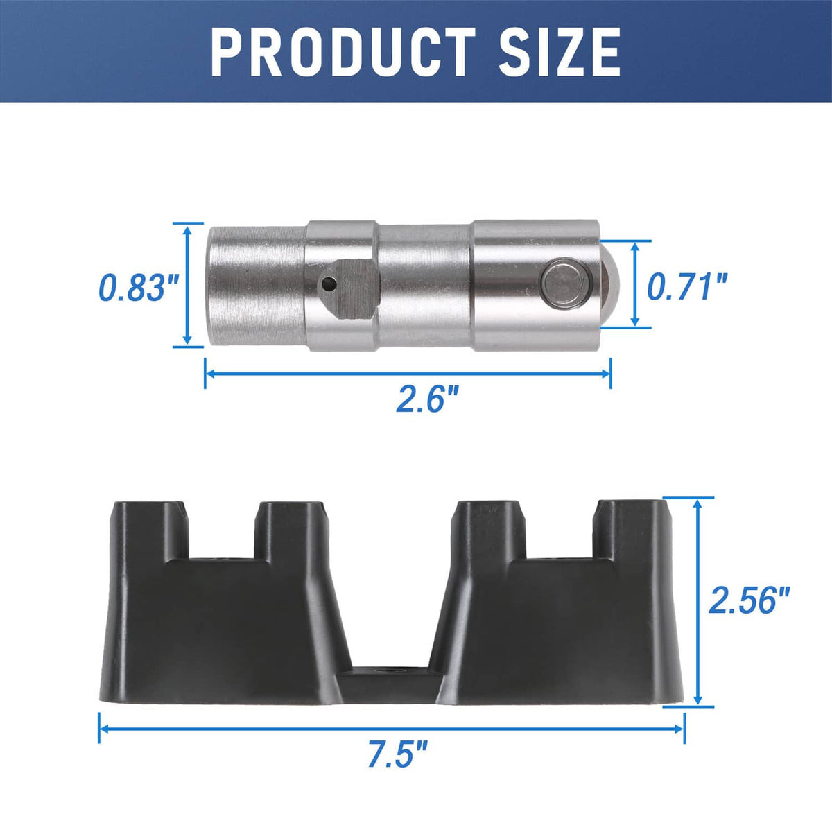 Hydraulic roller lifter guide tray in black with two molded channels