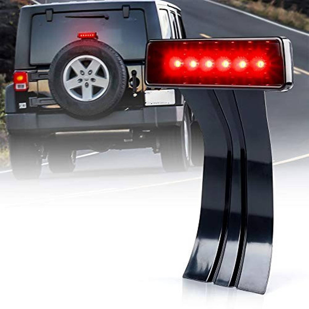 LED third brake light, smoke lens cover with bright red LED segments on high-mount bracket