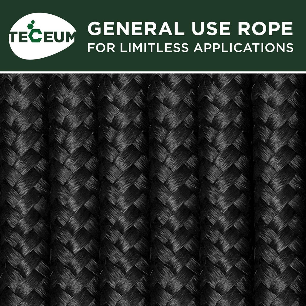 Close-up of black braided rope weave texture