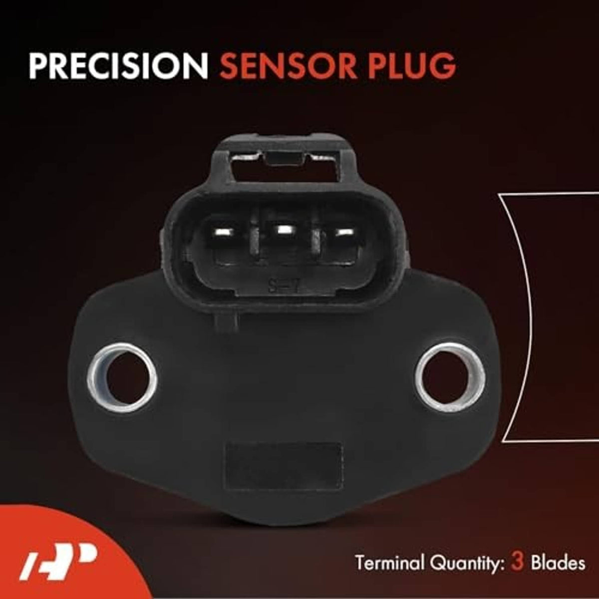 Throttle position sensor plug face with exposed terminals and mounting screw holes