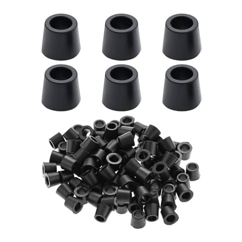 Black rubber conical quick coupler charging gaskets, set of hose seal caps