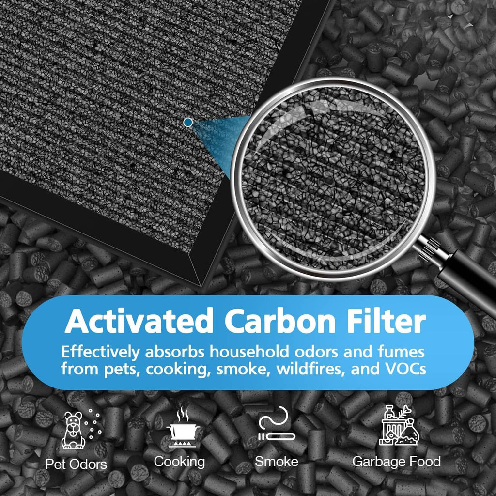 Activated carbon replacement filter media, black granules for pet odor absorption