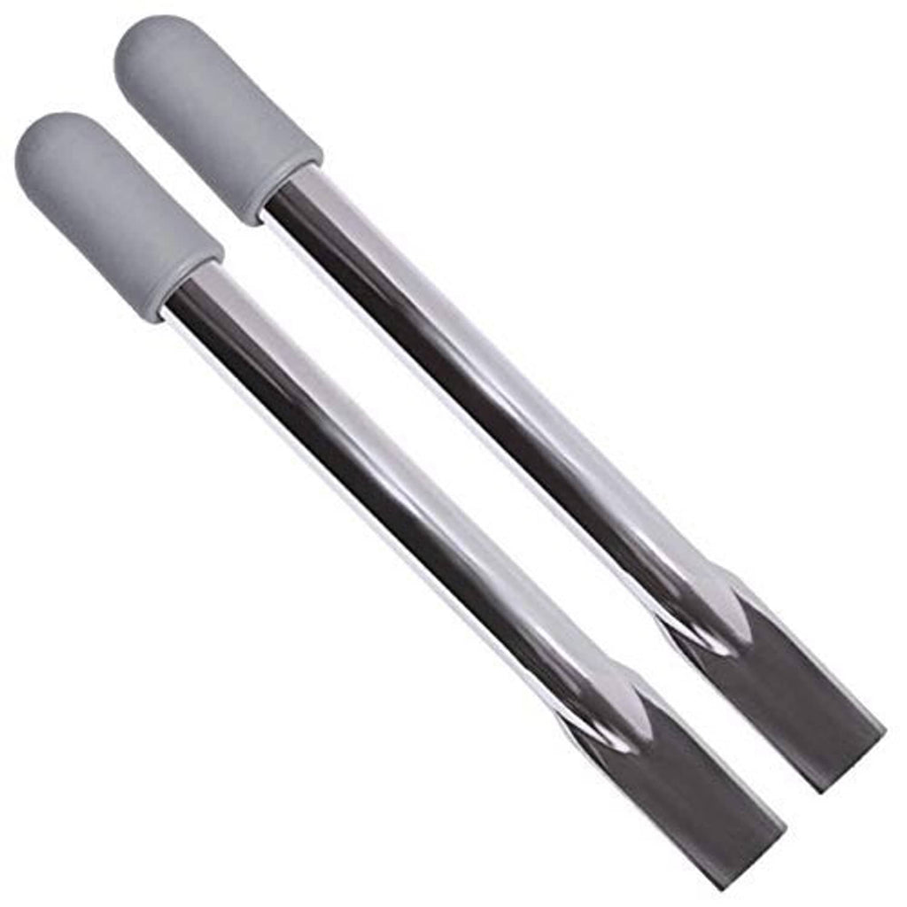 Wheelchair brake handle extensions with gray grips and silver metal arms
