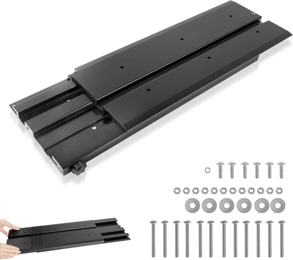 Black quick release mounting bracket base plate with included hardware screws and washers