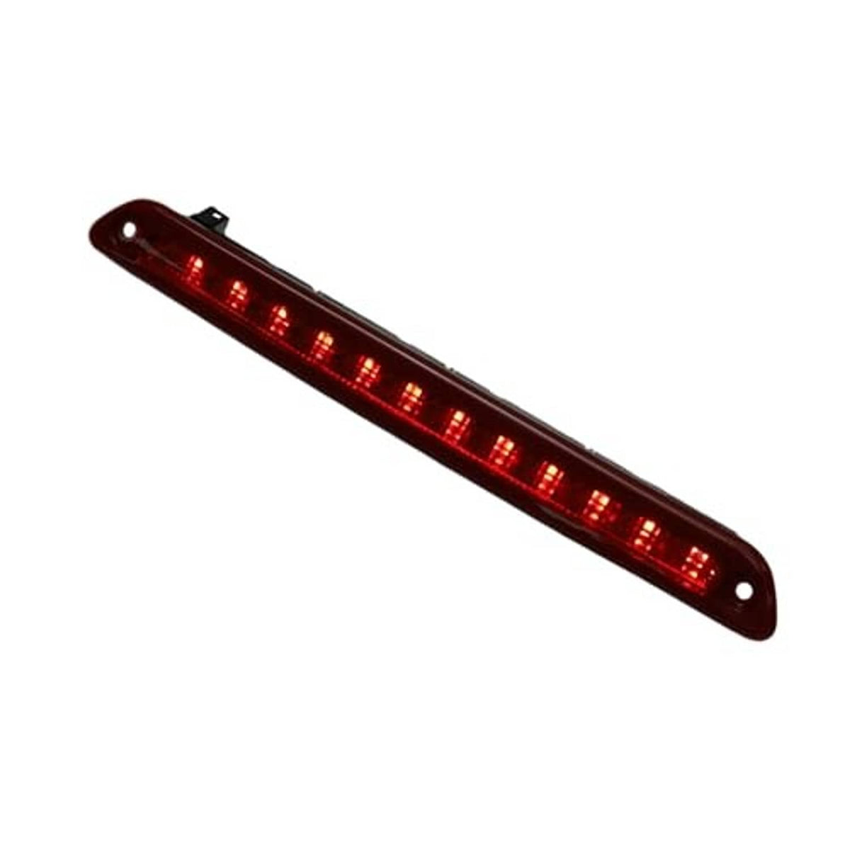 Red LED third brake light with strip of evenly spaced illuminated red LED squares