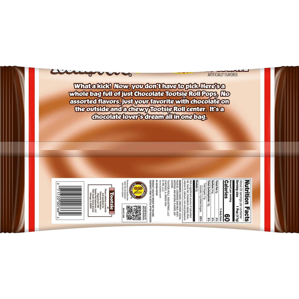 Chocolate candy wrapper back with barcode and ingredient/nutrition information
