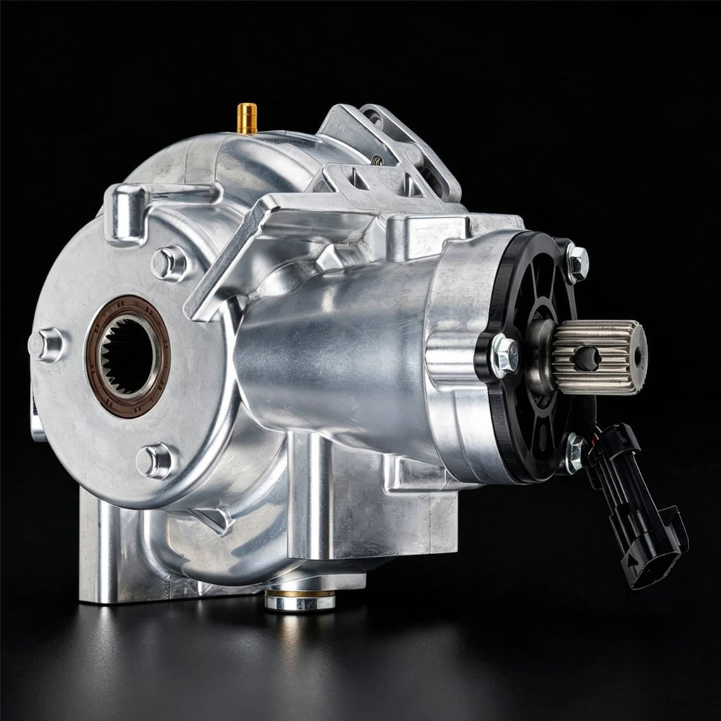 Polaris front differential assembly with metal housing and side electrical connector