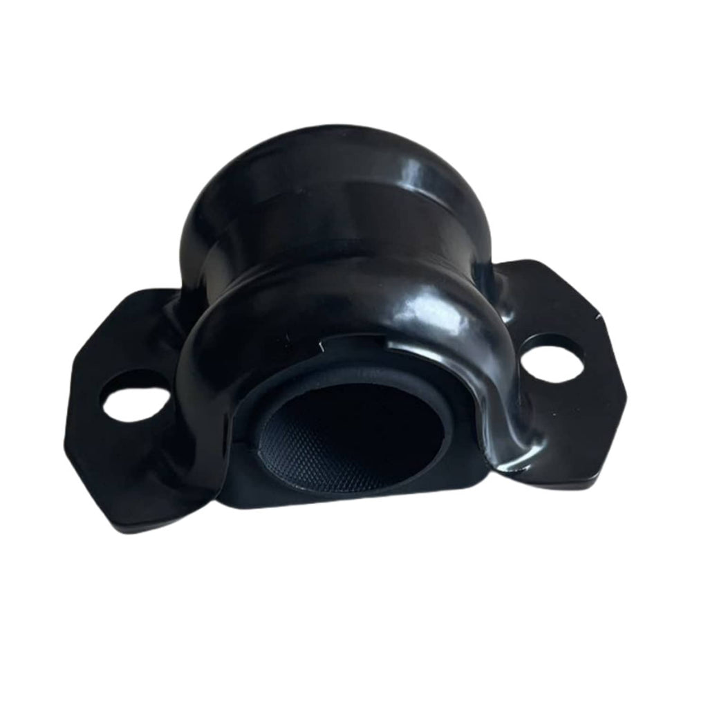 Front stabilizer bushing bracket with circular bushing insert, dark black