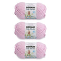 Bernat Baby Blanket pink bulky roving yarn skeins, 3-pack