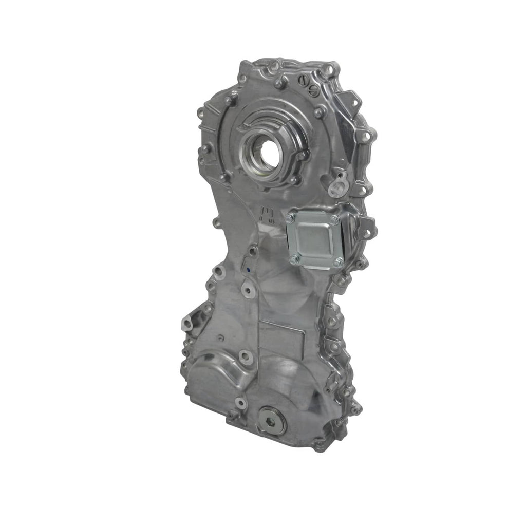 Oil pump assembly with front cover and central round bearing opening