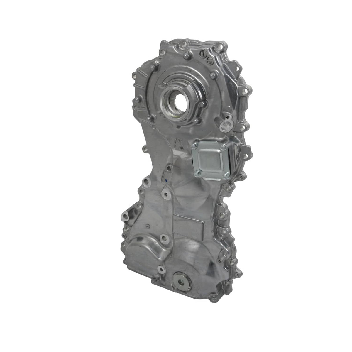 Oil pump assembly with front cover and central round bearing opening