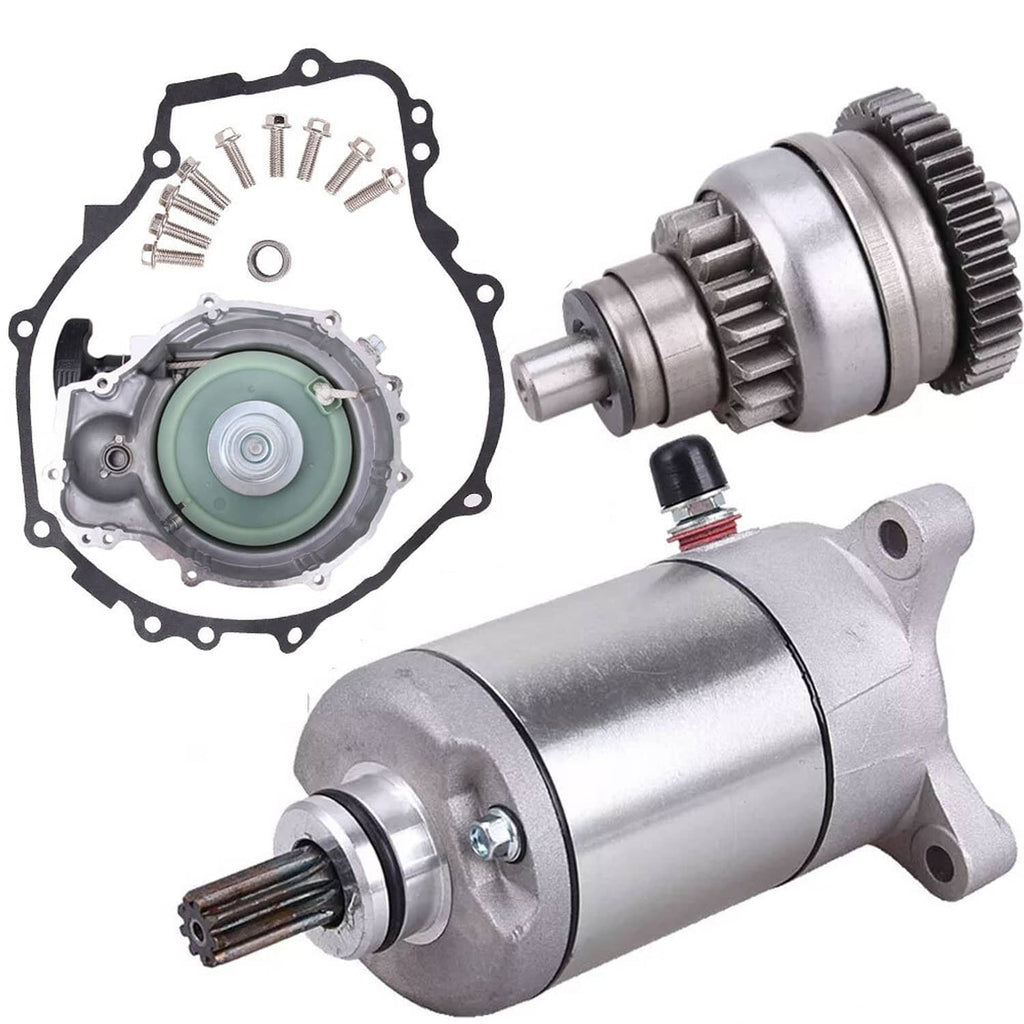Recoil starter drive assembly with cover plate, bolts, and mounting gasket