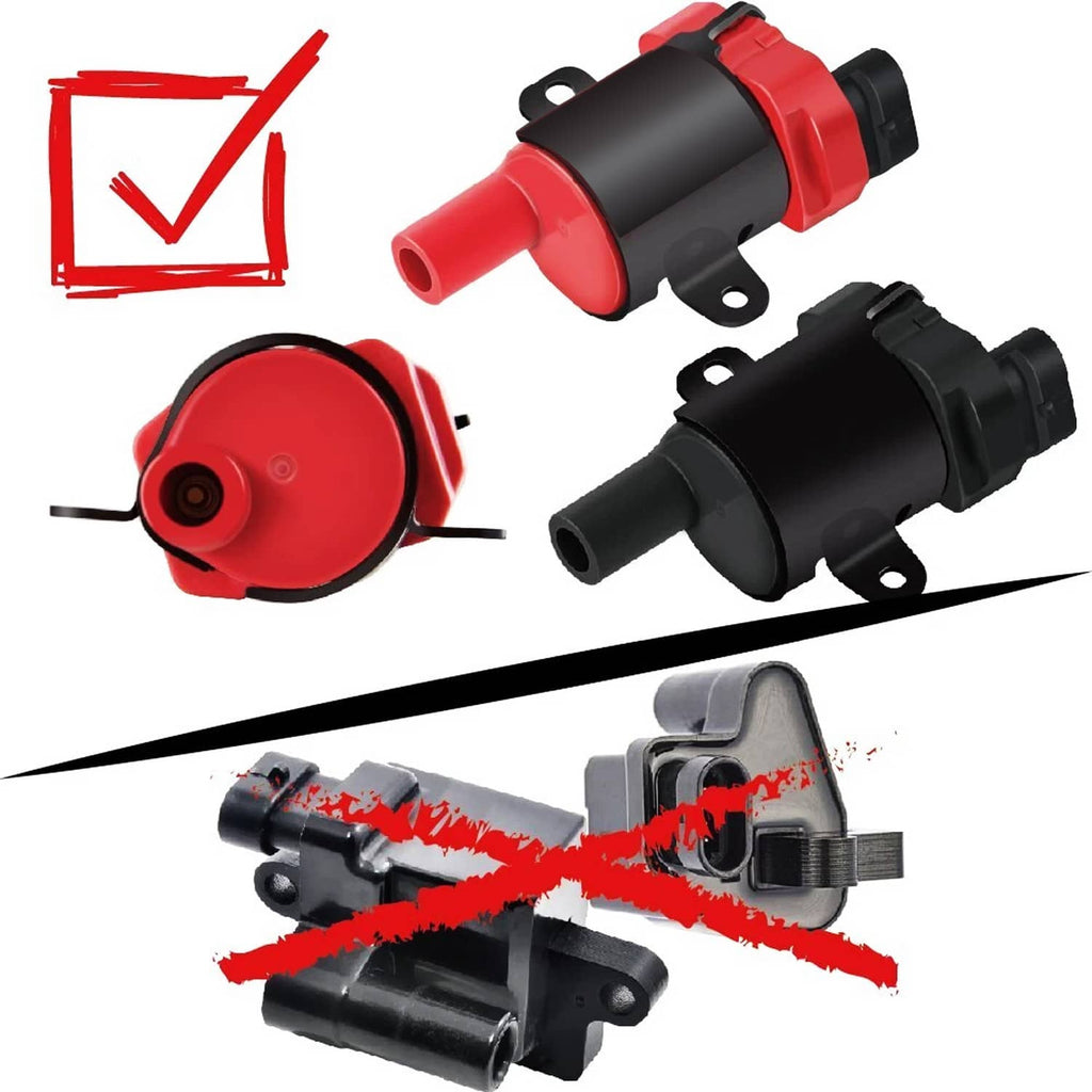 Ignition coil components set, red and black housings with mounting brackets